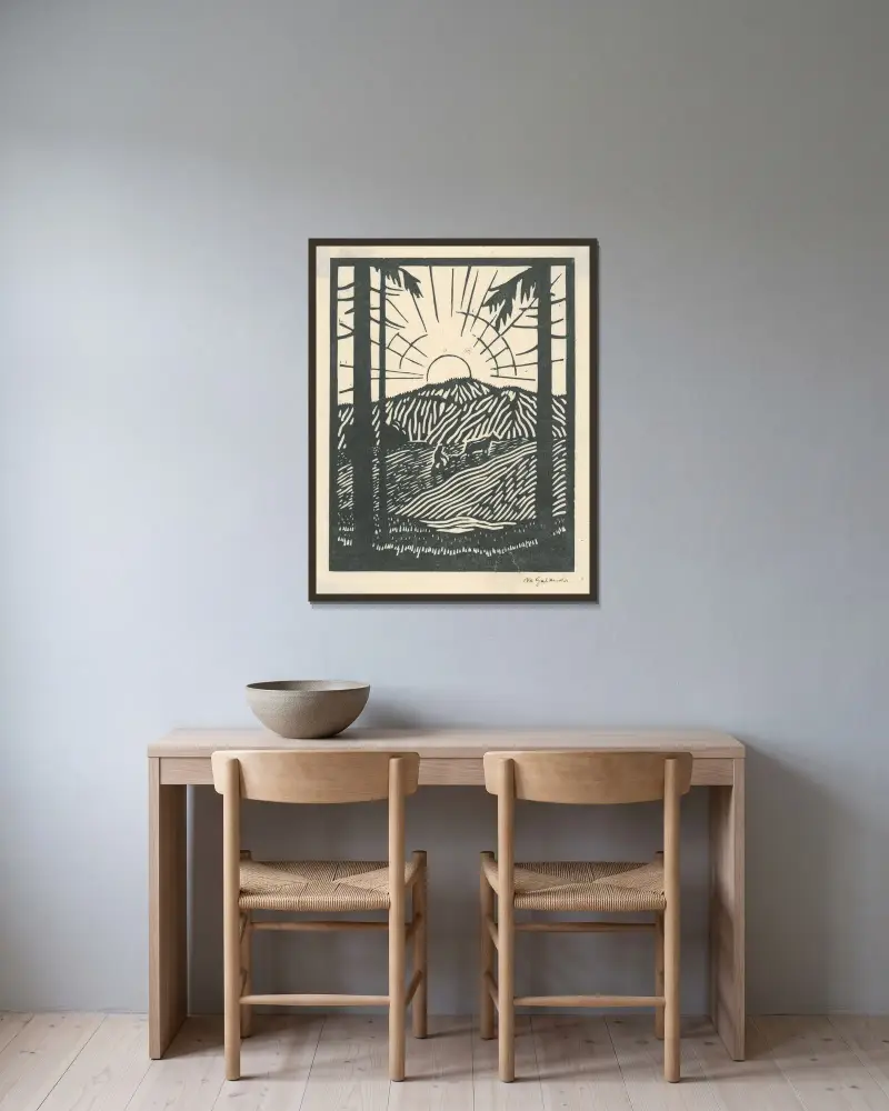 Oráč von Mikuláš Galanda gerahmt an einer Wand
