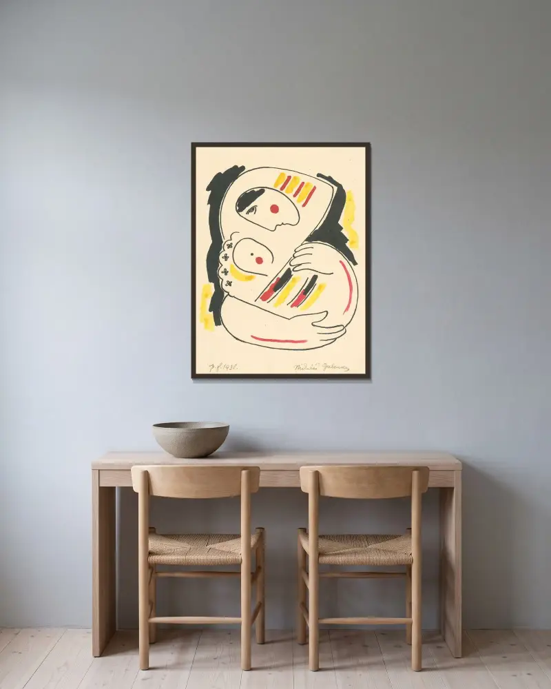 P.F.1938 von Mikuláš Galanda gerahmt an einer Wand