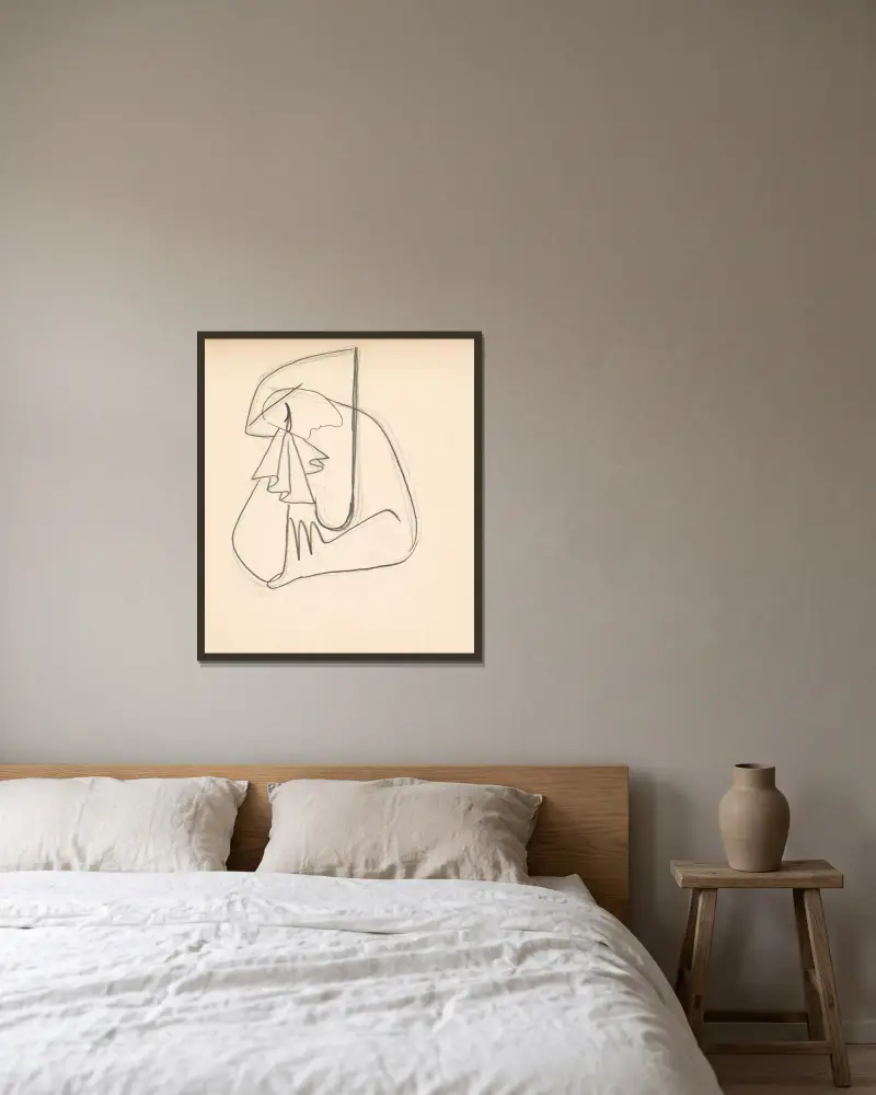 Plačúca von Mikuláš Galanda gerahmt an einer Wand