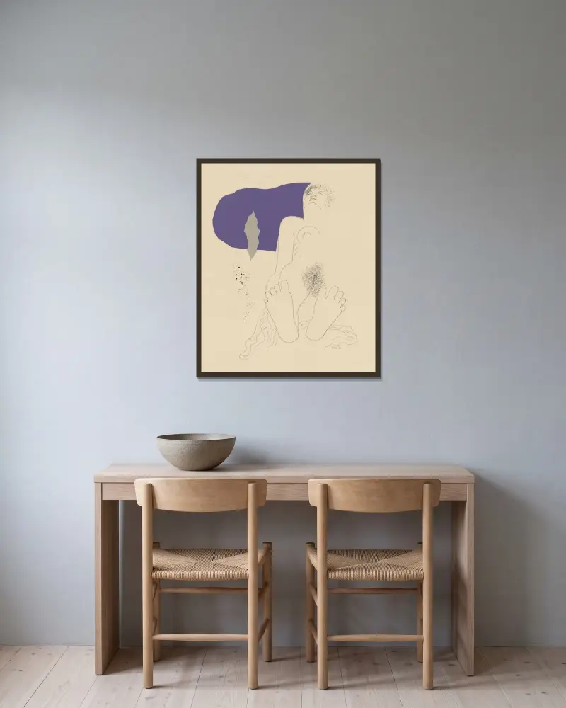 Reclining Nude von Mikuláš Galanda gerahmt an einer Wand
