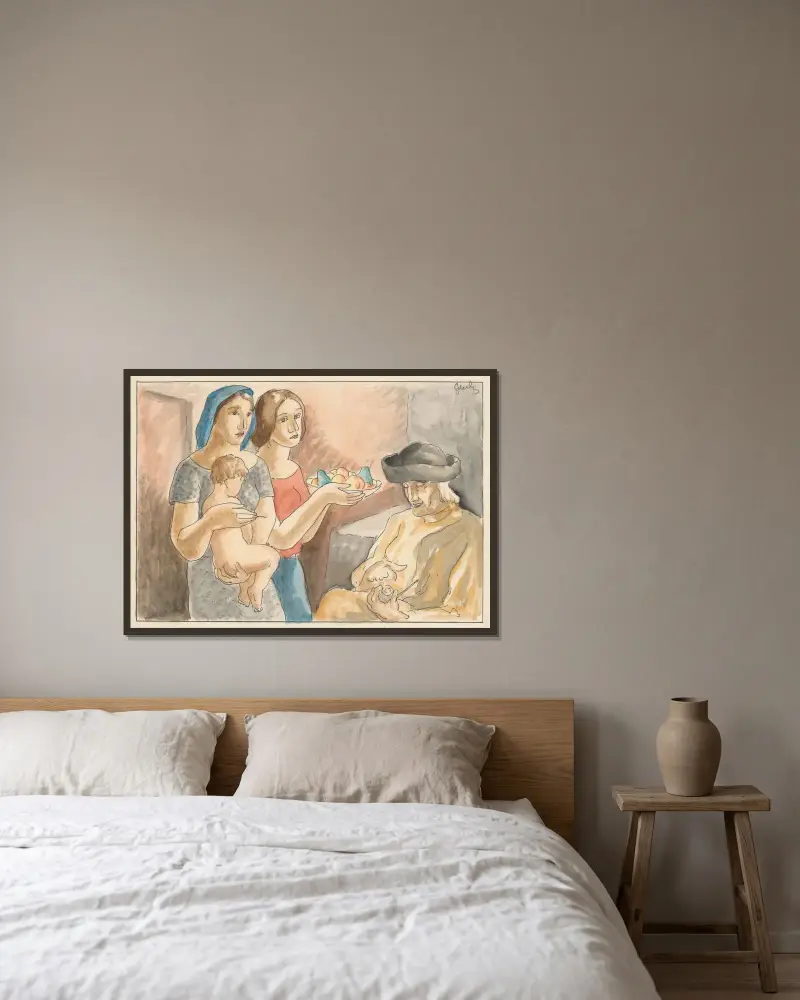 Rodina von Mikuláš Galanda gerahmt an einer Wand