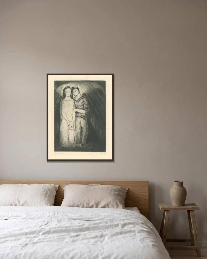 Rodina von Mikuláš Galanda gerahmt an einer Wand