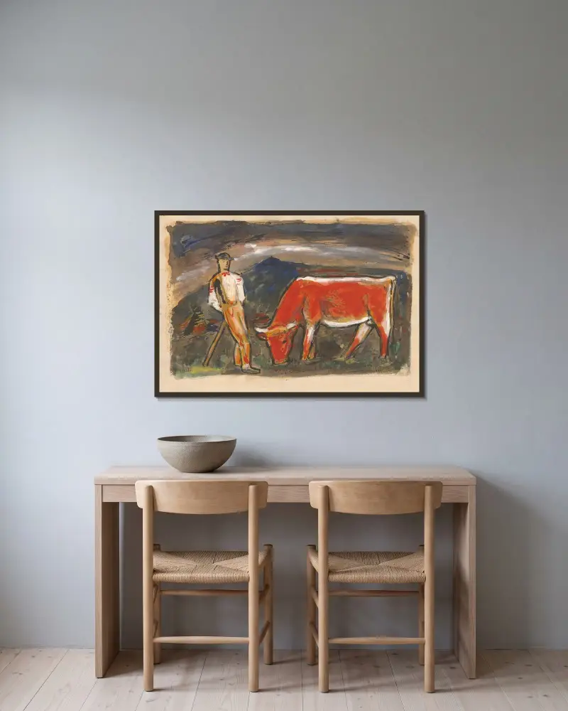 Shepherd von Mikuláš Galanda gerahmt an einer Wand