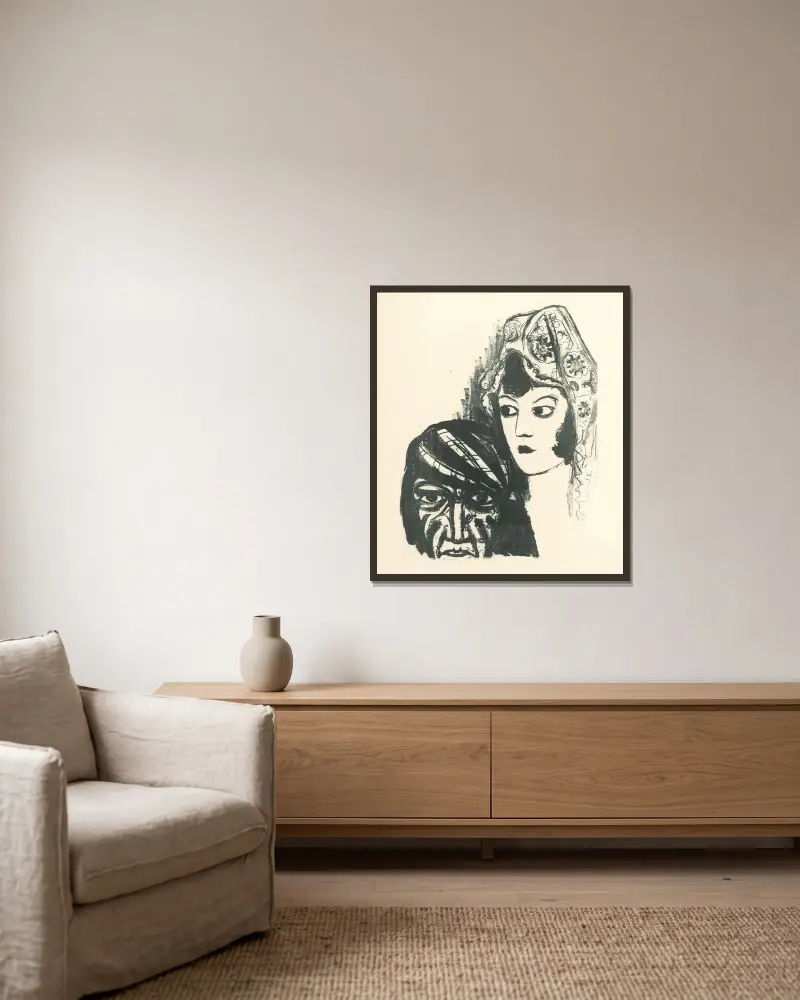 Španielsky pár von Mikuláš Galanda gerahmt an einer Wand