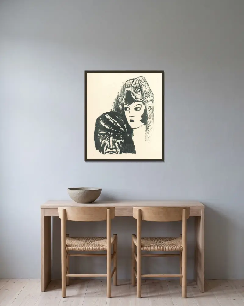 Španielsky pár von Mikuláš Galanda gerahmt an einer Wand