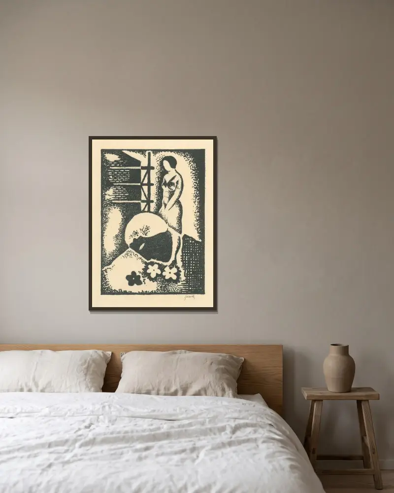 Spring von Mikuláš Galanda gerahmt an einer Wand