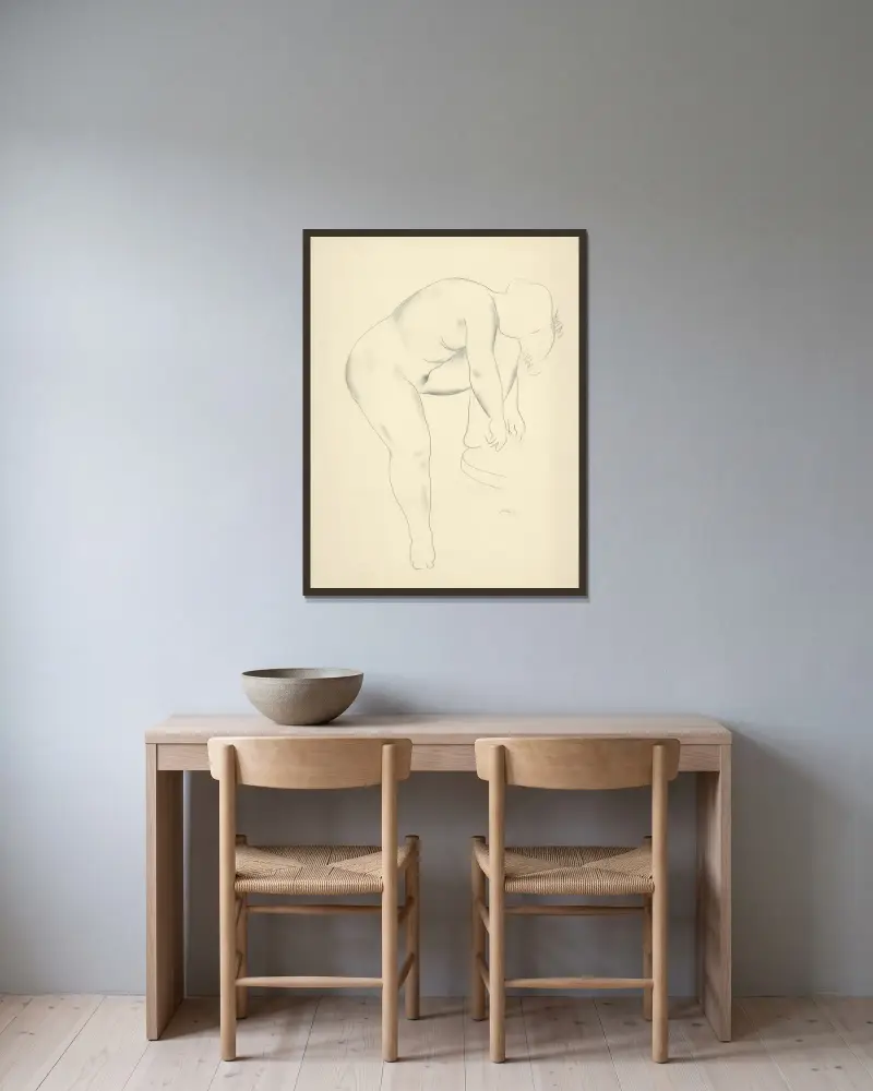 Študijný akt I. von Mikuláš Galanda gerahmt an einer Wand