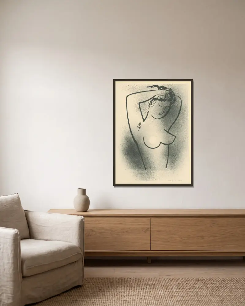 Toaleta von Mikuláš Galanda gerahmt an einer Wand