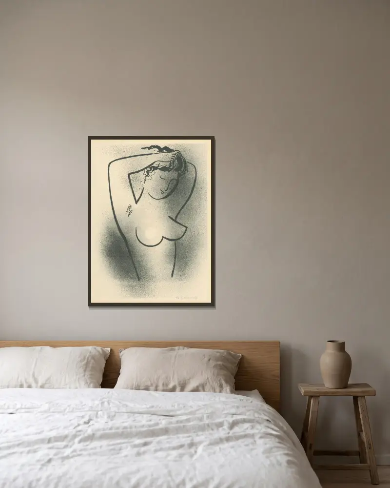 Toaleta von Mikuláš Galanda gerahmt an einer Wand