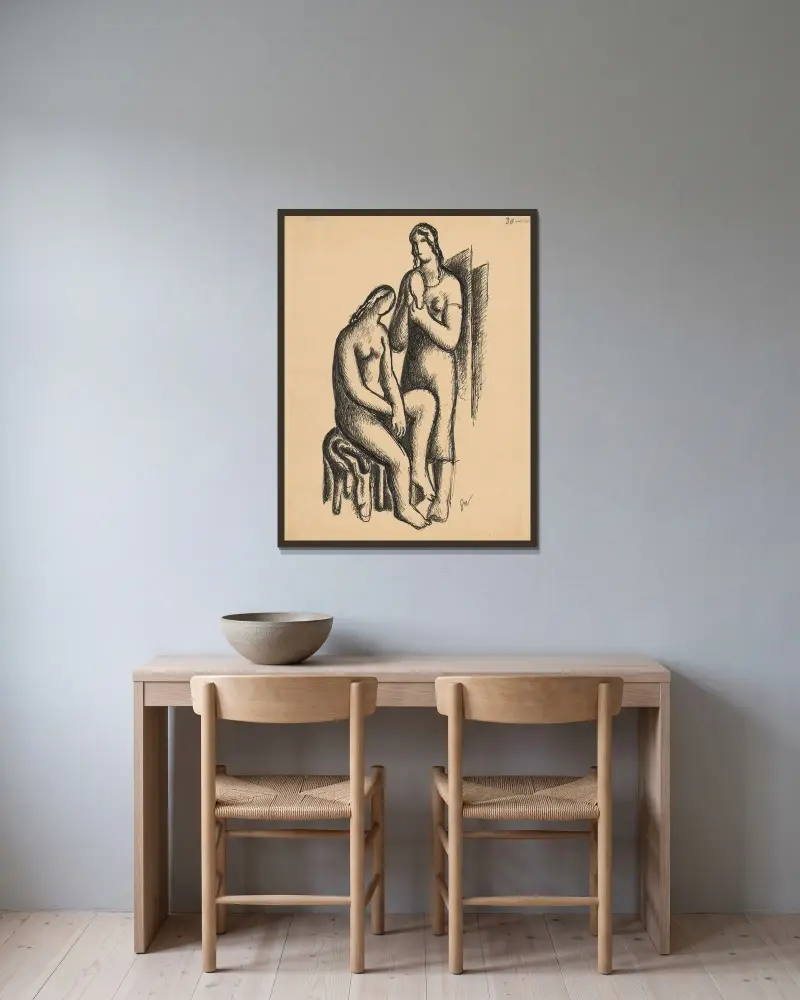 Two Friends von Mikuláš Galanda gerahmt an einer Wand