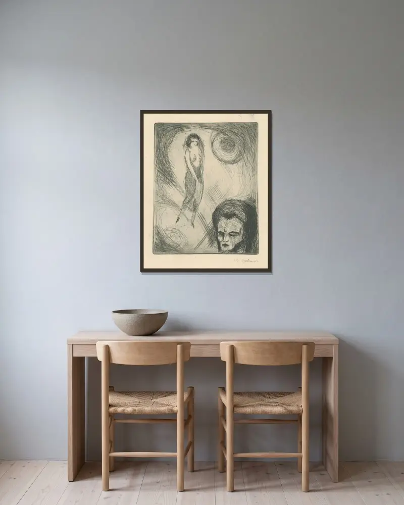 Ulica I. von Mikuláš Galanda gerahmt an einer Wand