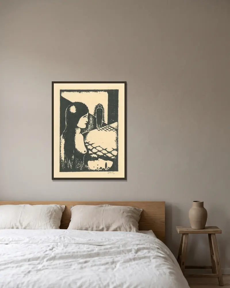 Ulica von Mikuláš Galanda gerahmt an einer Wand
