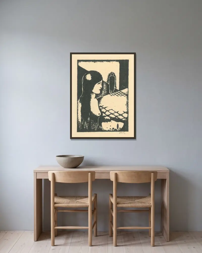 Ulica von Mikuláš Galanda gerahmt an einer Wand