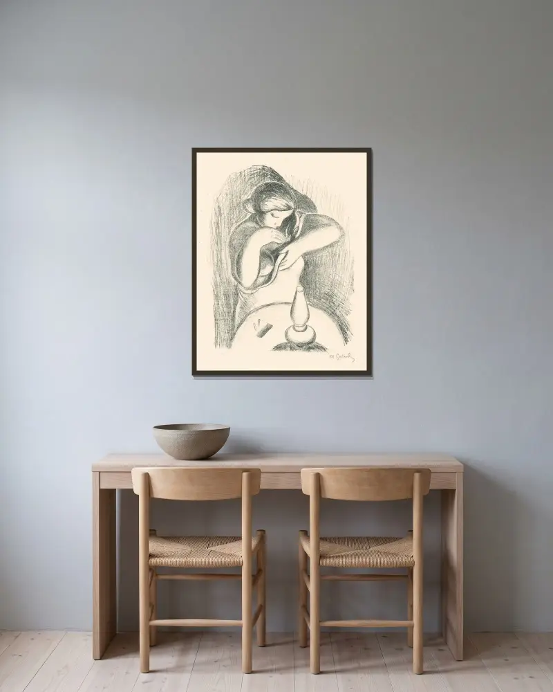 Večerná toaleta von Mikuláš Galanda gerahmt an einer Wand