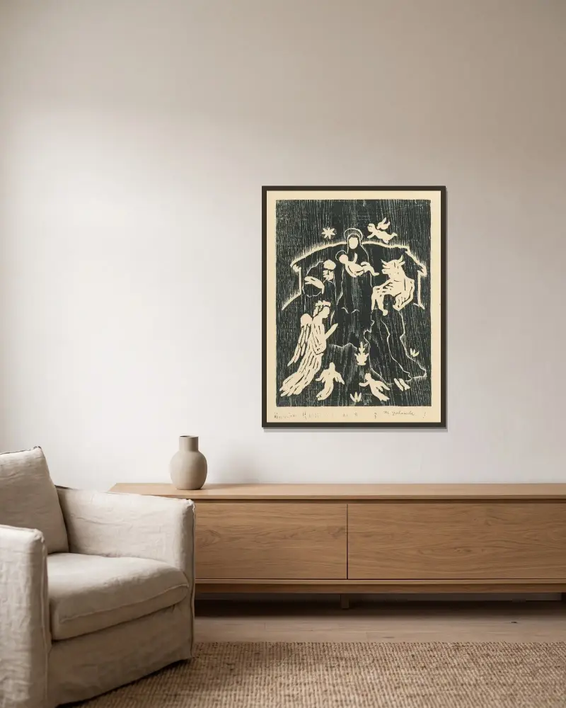 Vianoce von Mikuláš Galanda gerahmt an einer Wand