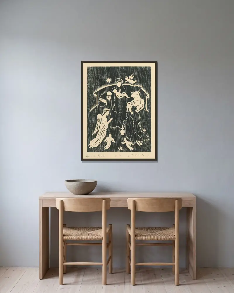 Vianoce von Mikuláš Galanda gerahmt an einer Wand