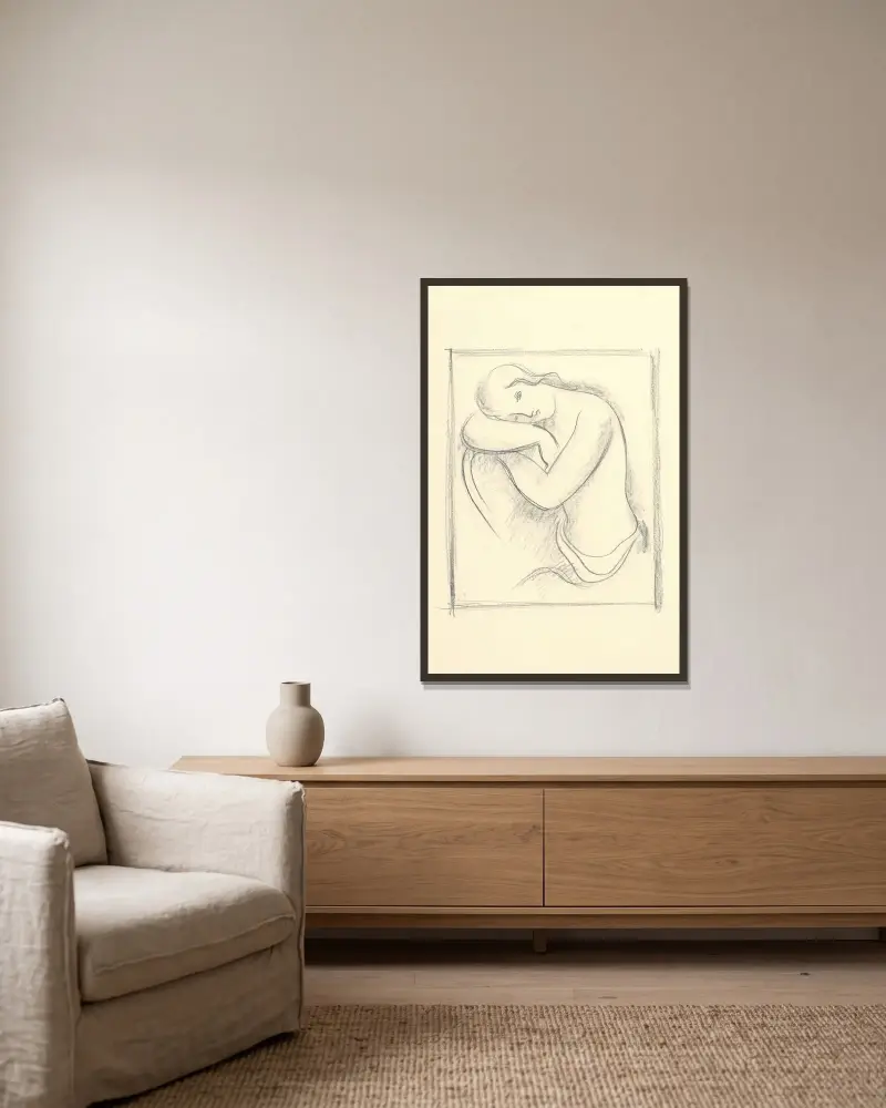 Zamyslená von Mikuláš Galanda gerahmt an einer Wand