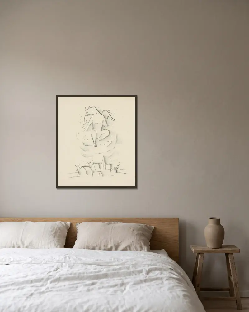 Winteridylle von Mikuláš Galanda gerahmt an einer Wand
