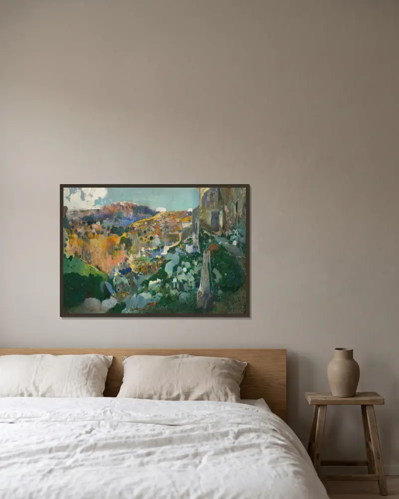 Das Juwel von Joaquin Mir Trinxet gerahmt an einer Wand