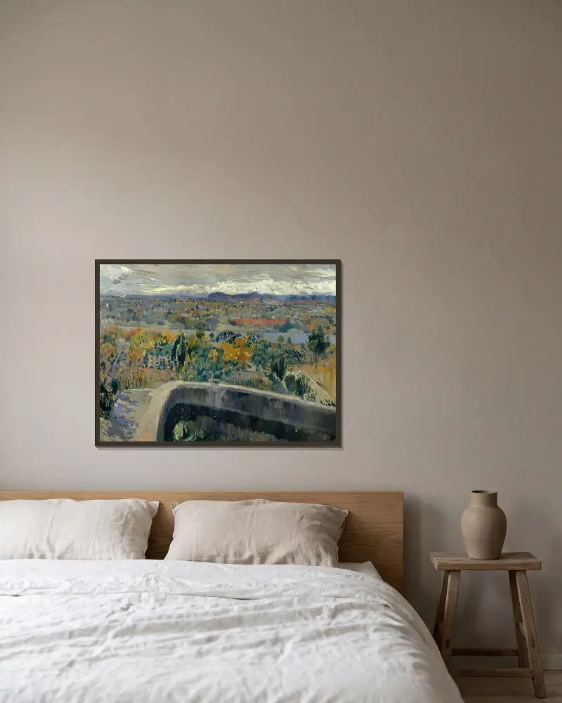 Der neue Teich von Joaquin Mir Trinxet gerahmt an einer Wand