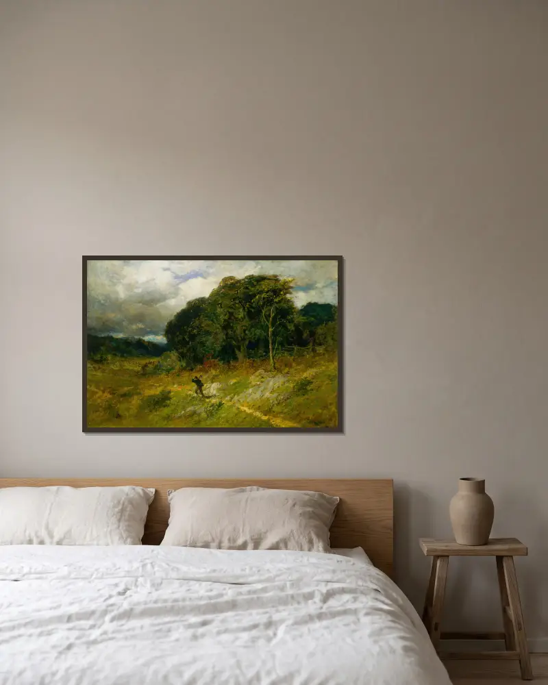 Herannahender Sturm von Edward Mitchell Bannister gerahmt an einer Wand