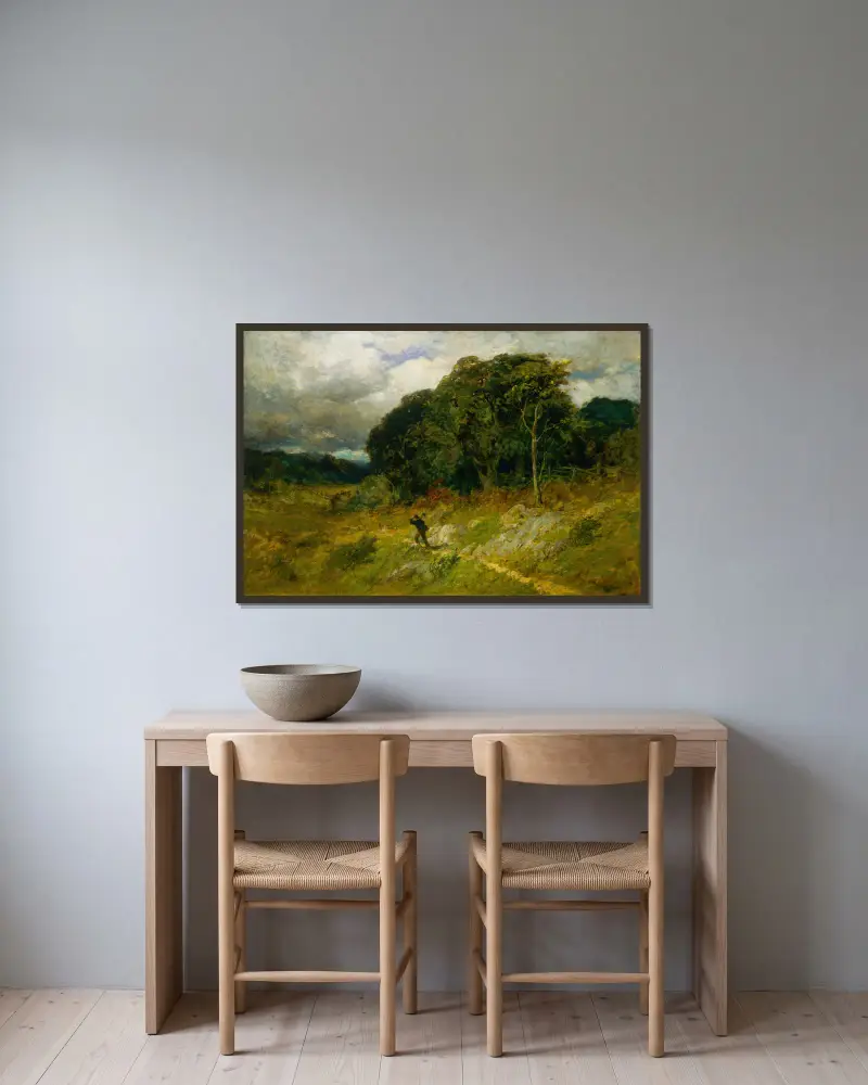 Herannahender Sturm von Edward Mitchell Bannister gerahmt an einer Wand