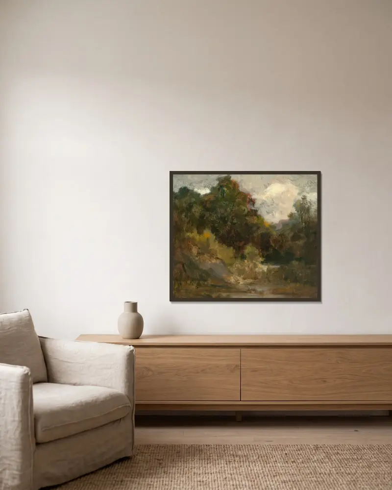 Landschaft (Bäume) von Edward Mitchell Bannister gerahmt an einer Wand