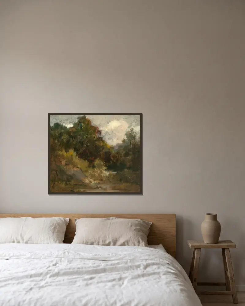 Landschaft (Bäume) von Edward Mitchell Bannister gerahmt an einer Wand