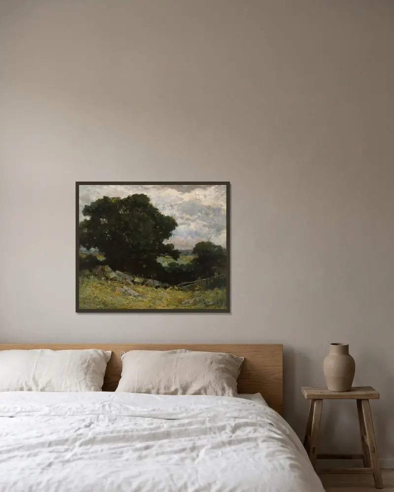 Landschaft von Edward Mitchell Bannister gerahmt an einer Wand