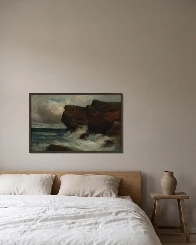 Ozeanklippen von Edward Mitchell Bannister gerahmt an einer Wand