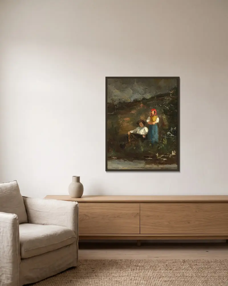 Ruhe von Edward Mitchell Bannister gerahmt an einer Wand