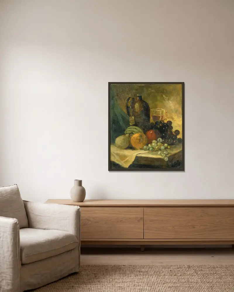 Stillleben von Edward Mitchell Bannister gerahmt an einer Wand