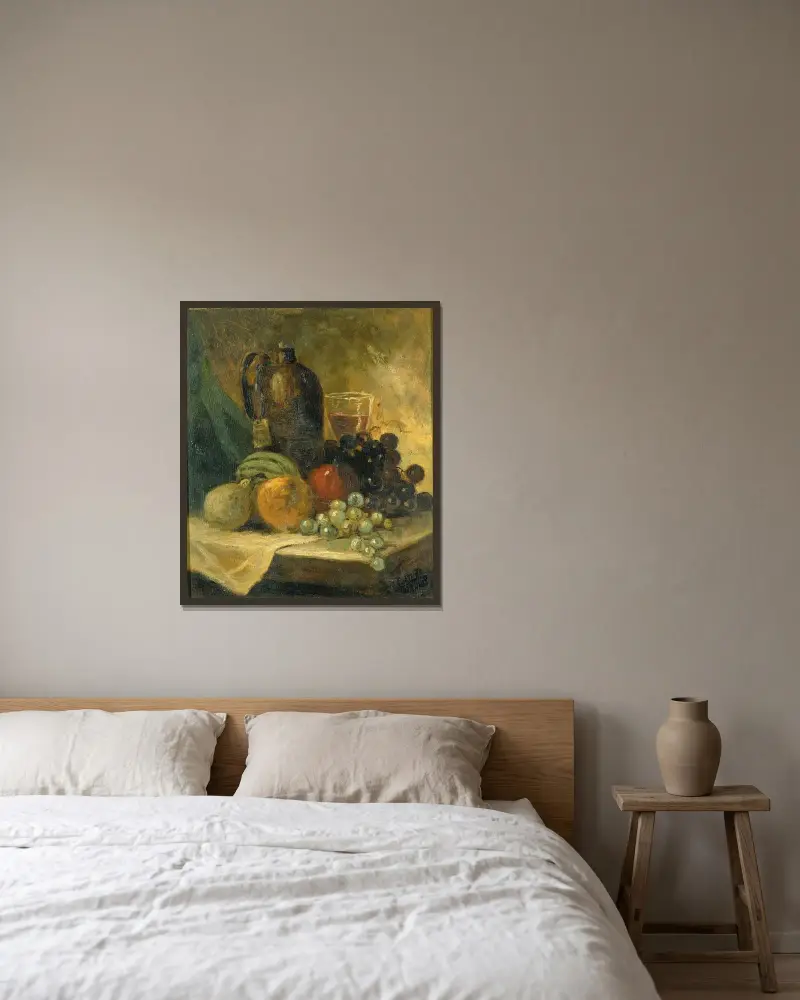 Stillleben von Edward Mitchell Bannister gerahmt an einer Wand