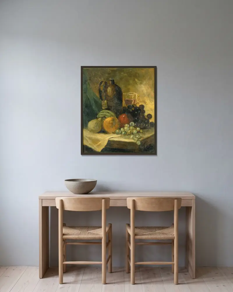 Stillleben von Edward Mitchell Bannister gerahmt an einer Wand