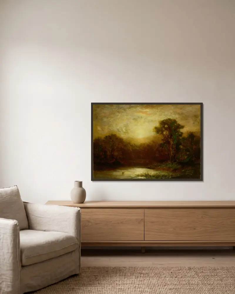 Západ slunce, Edward Mitchell Bannister v rámu na stěně