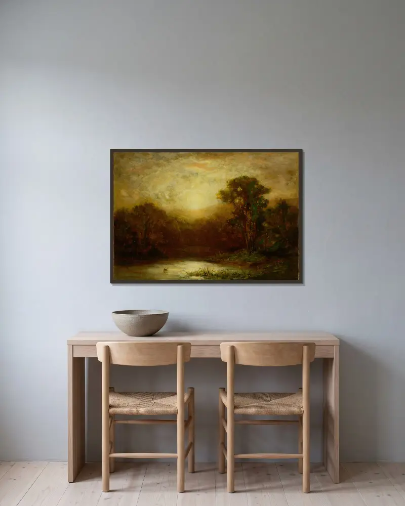 Západ slunce, Edward Mitchell Bannister v rámu na stěně