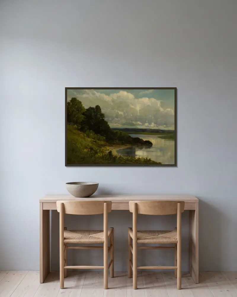 Der Palmer River von Edward Mitchell Bannister gerahmt an einer Wand