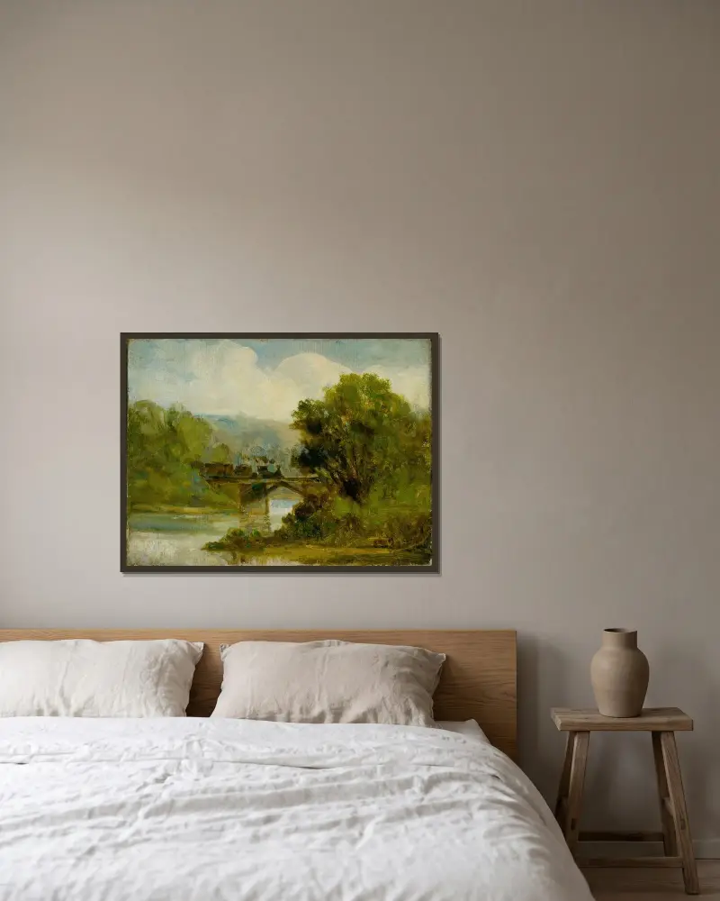 Der Zug von Edward Mitchell Bannister gerahmt an einer Wand