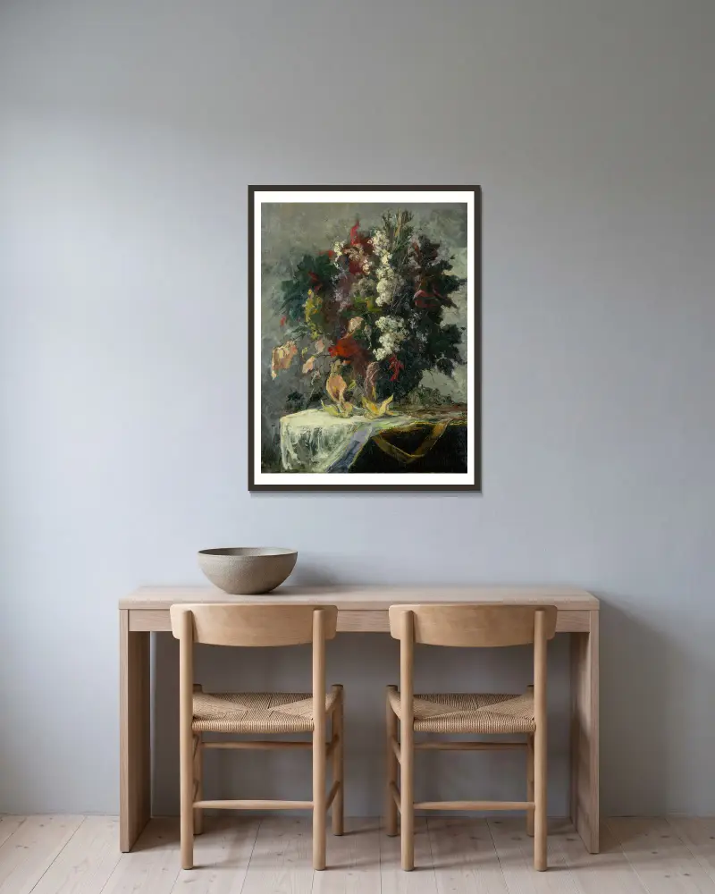 Bez názvu (květinové zátiší), – Nr. 1, Edward Mitchell Bannister v rámu na stěně