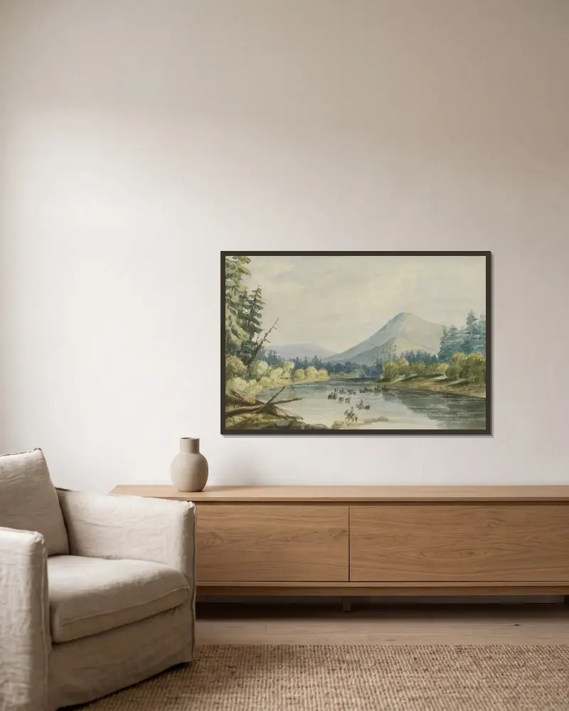 Überquerung des Bitterroot von John Mix Stanley gerahmt an einer Wand