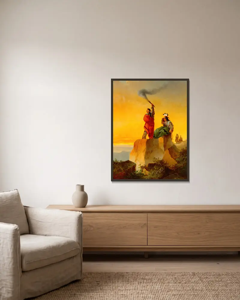 Indian Telegraph von John Mix Stanley gerahmt an einer Wand