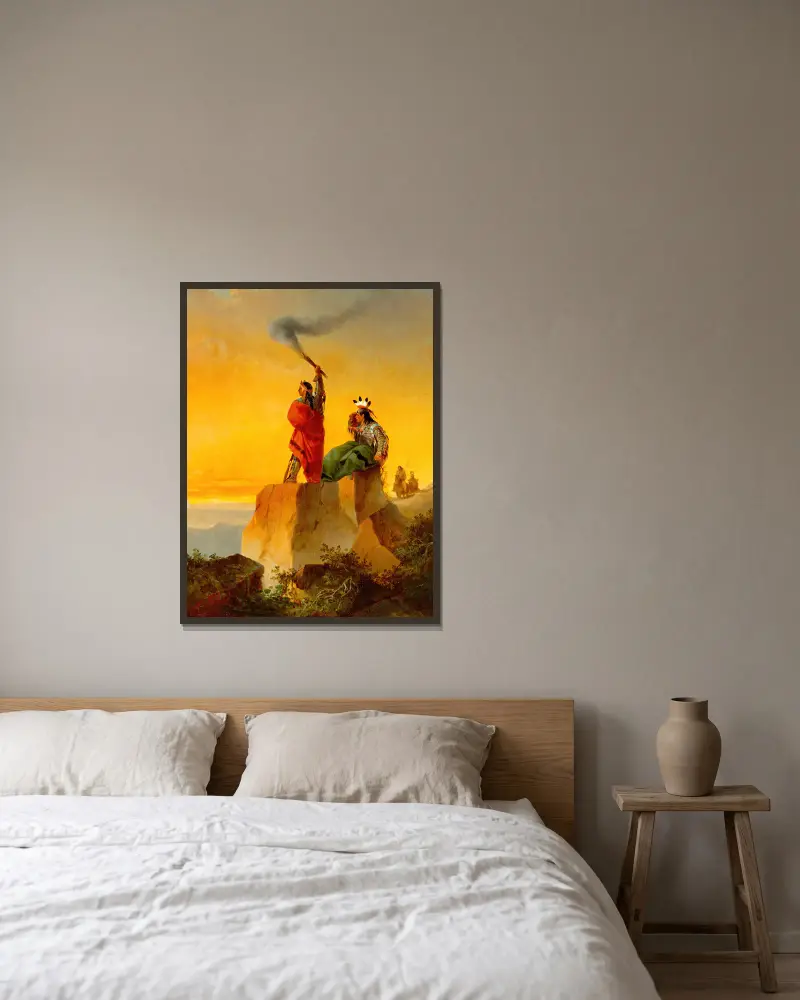 Indian Telegraph von John Mix Stanley gerahmt an einer Wand