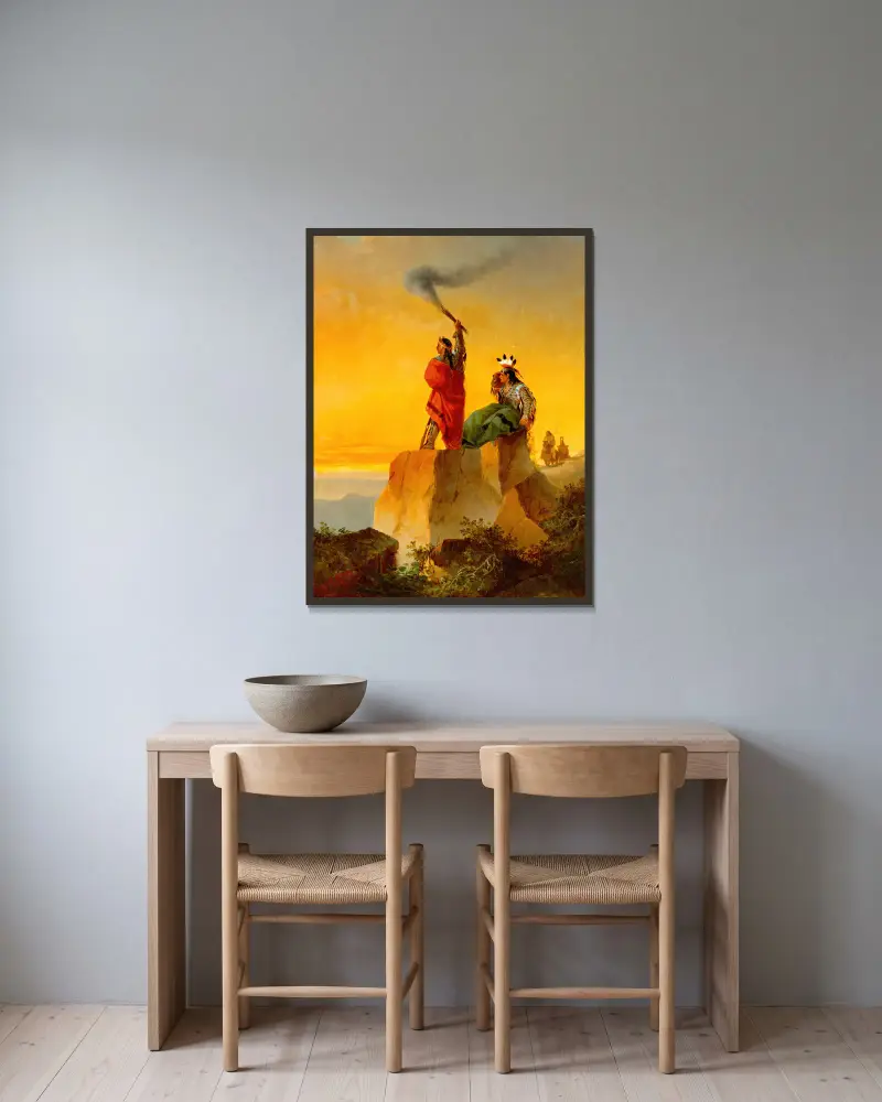 Indian Telegraph von John Mix Stanley gerahmt an einer Wand