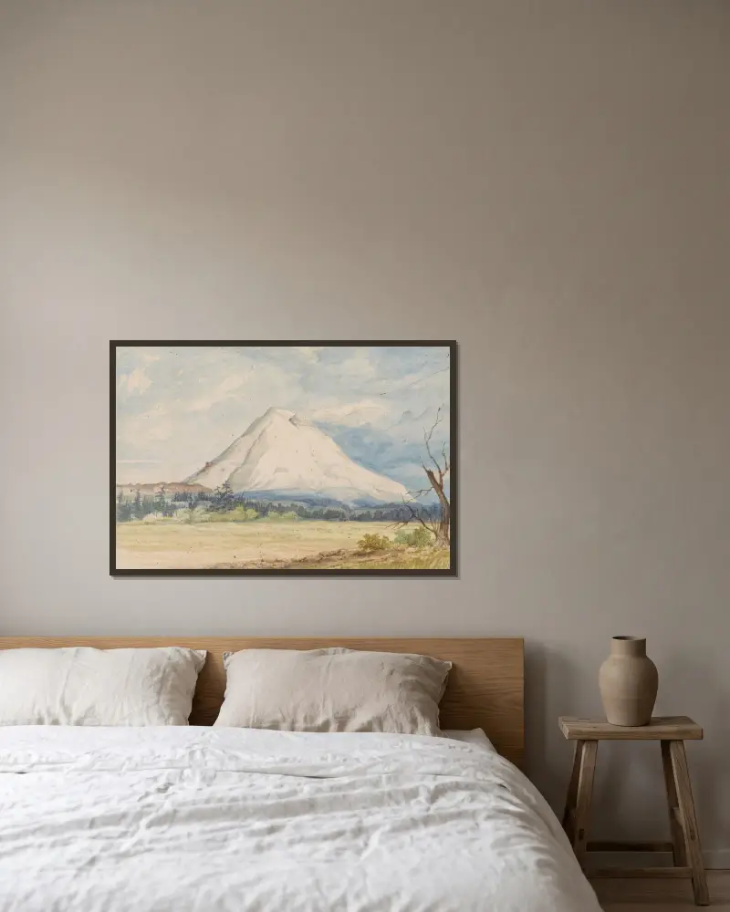 Mount Rainier Viewed from Near Steilacoom av John Mix Stanley inramad på en vägg