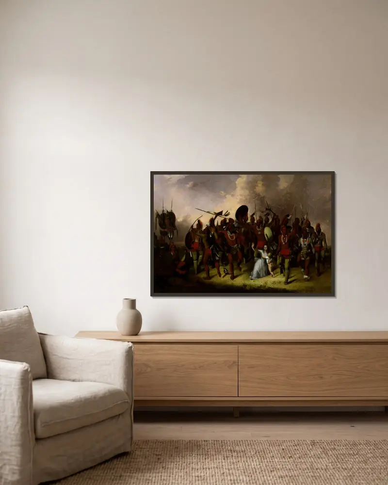 Osage Scalp Dance von John Mix Stanley gerahmt an einer Wand