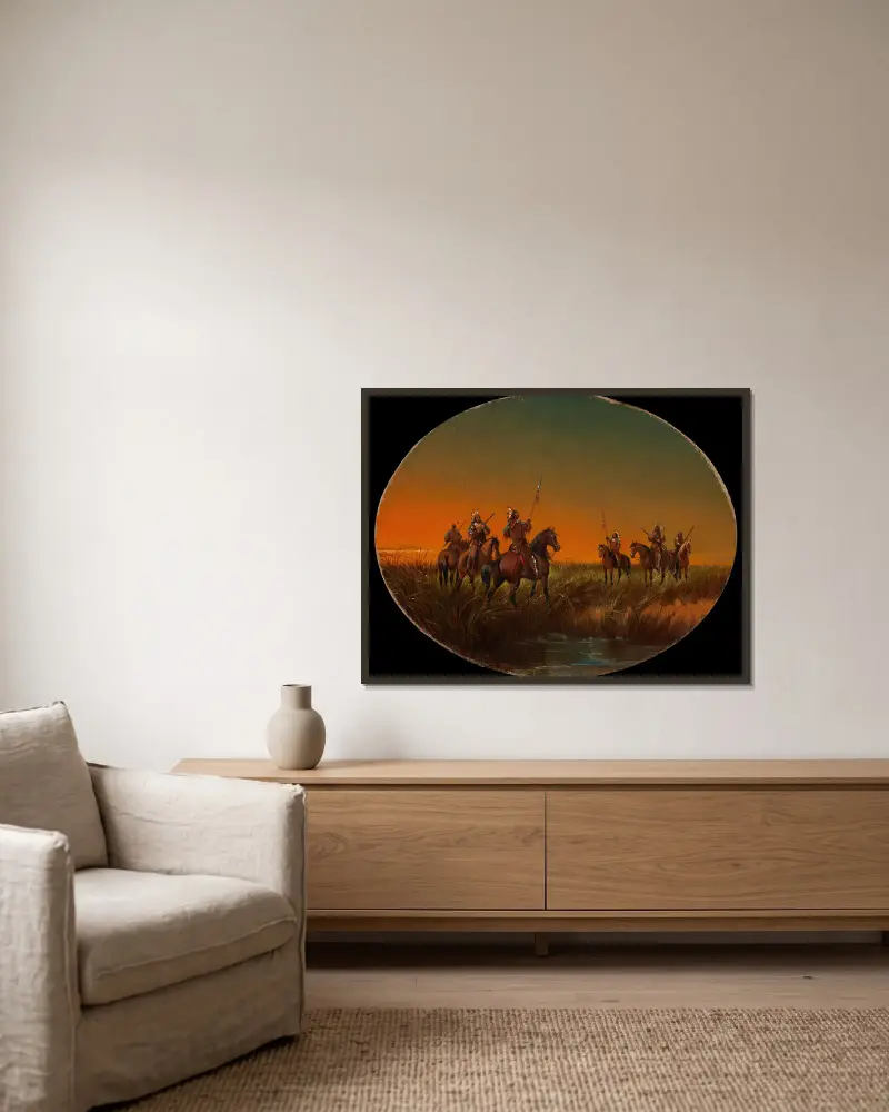 Die Herausforderung von John Mix Stanley gerahmt an einer Wand