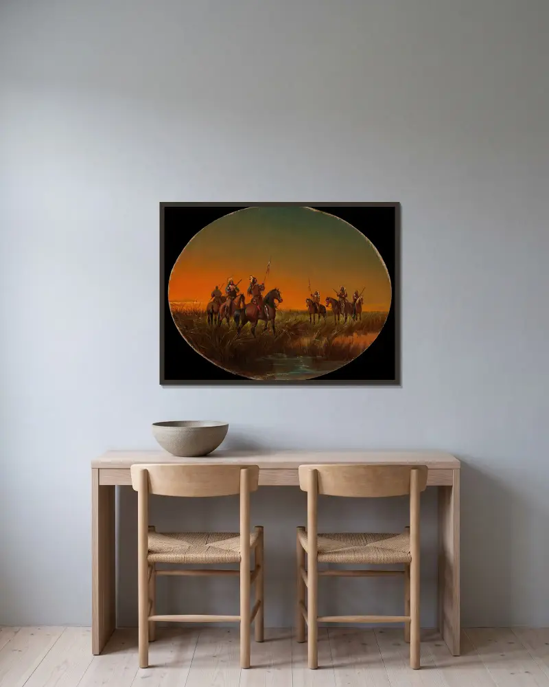 Die Herausforderung von John Mix Stanley gerahmt an einer Wand
