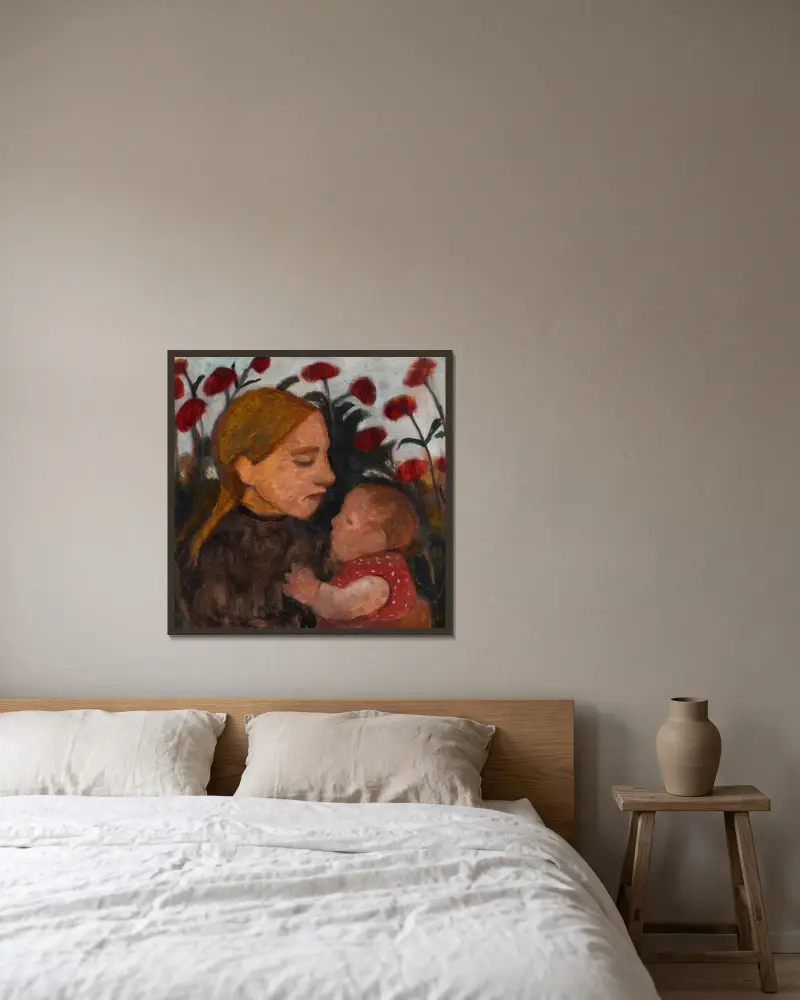 Dívka s dítětem, Paula Modersohn-Becker v rámu na stěně
