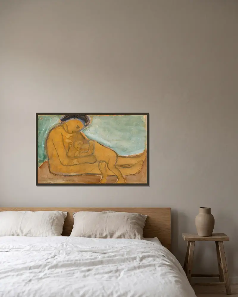 Matka i dziecko, 1906, Paula Modersohn-Becker w ramie na ścianie