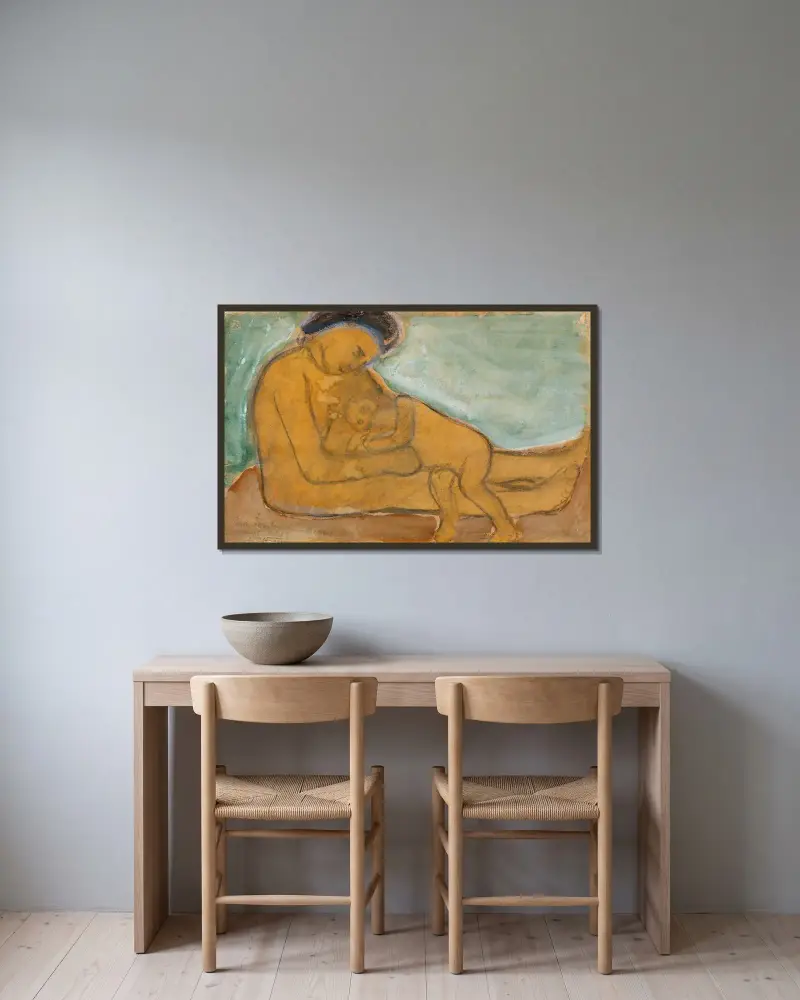 Matka i dziecko, 1906, Paula Modersohn-Becker w ramie na ścianie